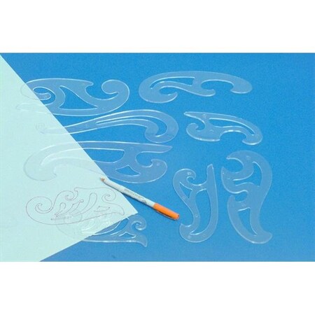 Westcott WESTCOTT 012393 Plastic French Curve Drawing Template; Transparent; 0.09 In. Set Of 8 12393
